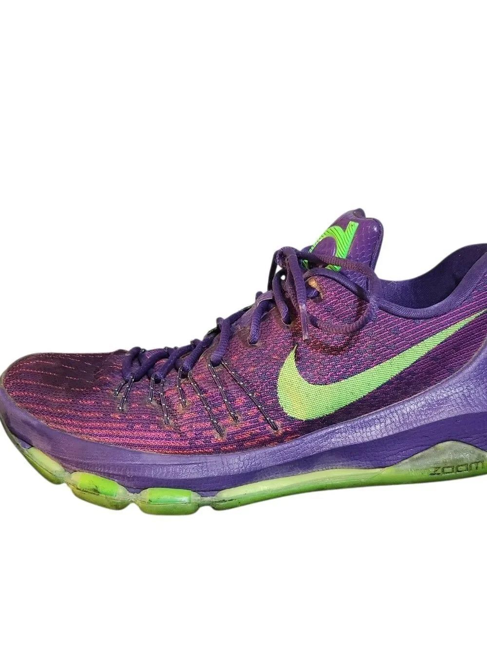 Nike KD 8 Suit 749375-535 Men's Size 10 Purple Lime Green Running Shoes Athletic